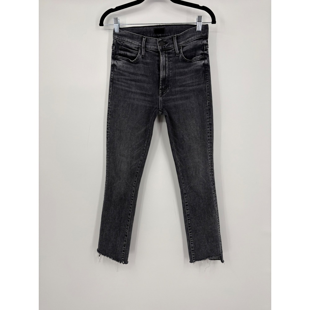 MOTHER High Waisted Rascal Ankle Step Fray Jeans Dark Wash Women's Size 25